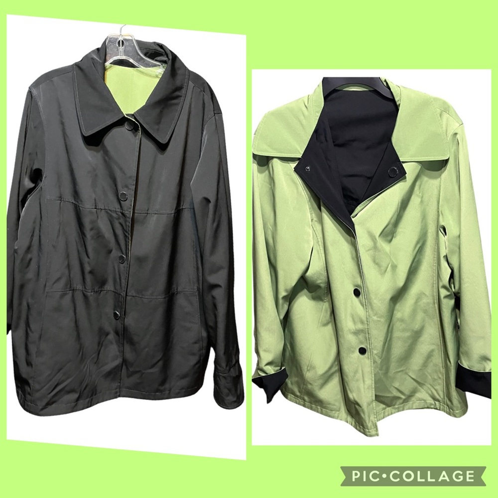Gallery Reversible Black and Green Jacket 1X